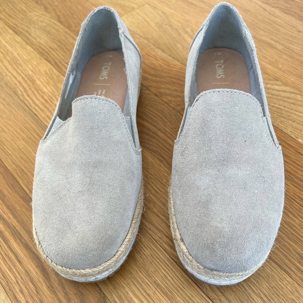 Toms espadrille flat in gray suede